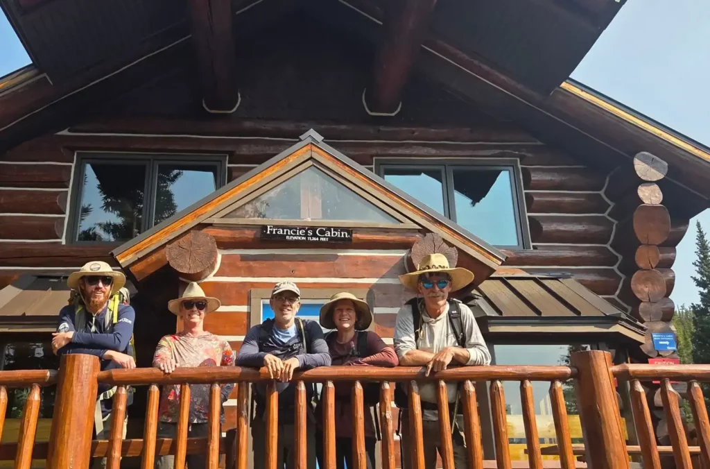 morning hike planning at francie's cabin